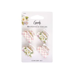 Goody x MacKenzie Childs Mini Claw Clip - Pink - 4ct: Hair Styling, All Hair Types, Trial Size