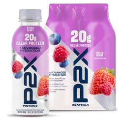 P2X Advanced Hydration 20g Clear Protein Drink With 720mg of Electrolytes - Mixed Berry - 4pk/67.6oz