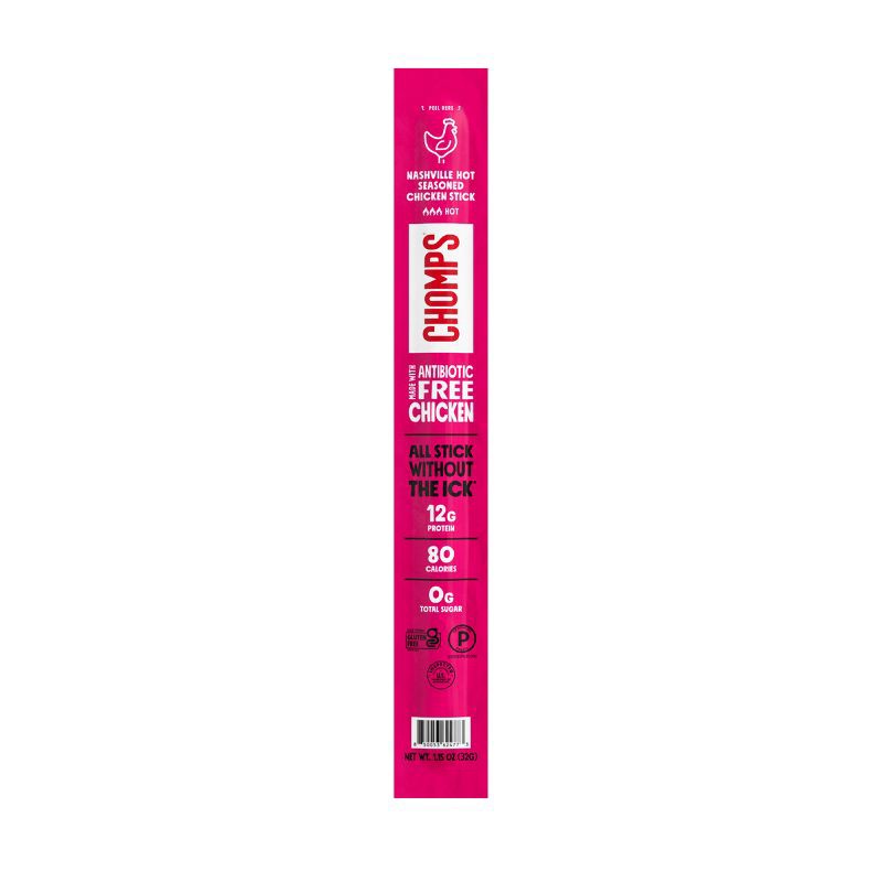 slide 1 of 8, Chomps Snack Sticks Nashville Hot Chicken Meat Sticks - 1.15oz, 1.15 oz