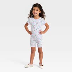 Toddler Girls' 2pc Miffy Pointelle Ribbed T-Shirt & Shorts Set - Purple 2T