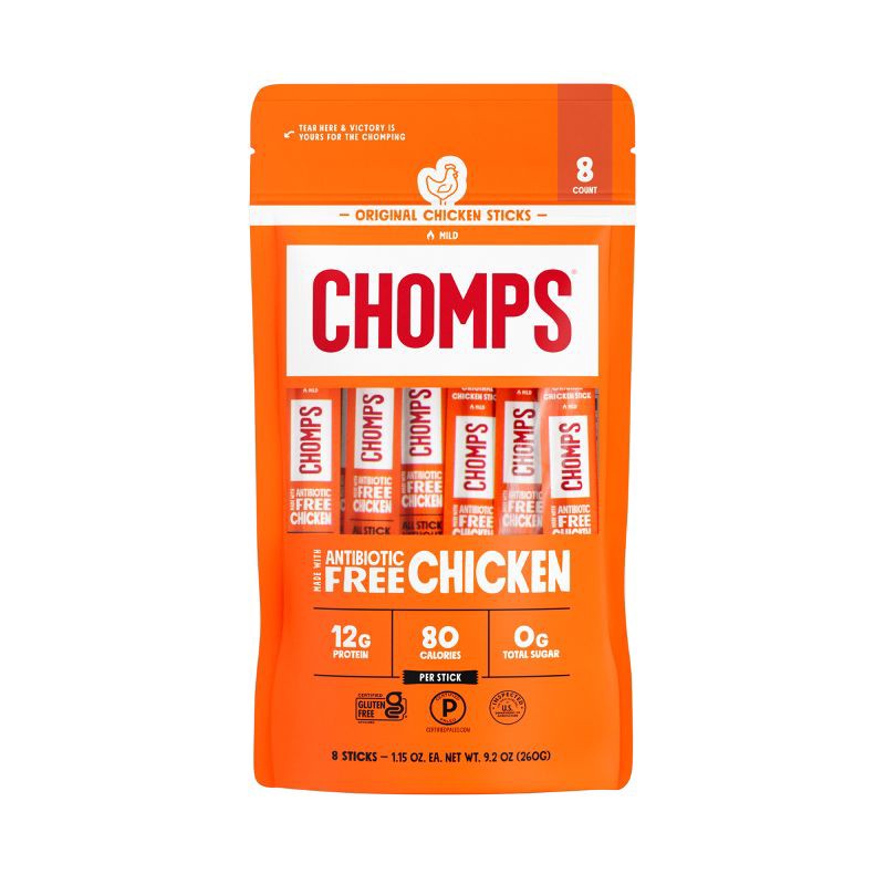 slide 1 of 7, Chomps Snack Sticks Original Chicken Meat Sticks - 9.2oz/8ct, 9.2 oz, 8 ct