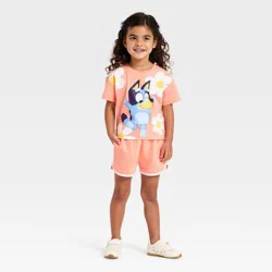 Toddler Girls' 2pc Bluey Bingo T-Shirt & Shorts Set - Coral Pink 18M