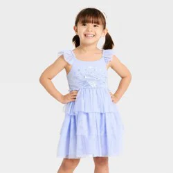 Toddler Girls' Disney Frozen Elsa Tulle Cosplay Ballerina Dress - Blue 3T