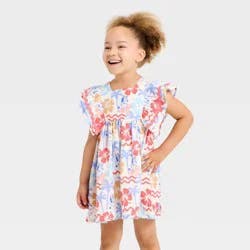 Toddler Girls' Bluey Gauze Dress - Blue 4T