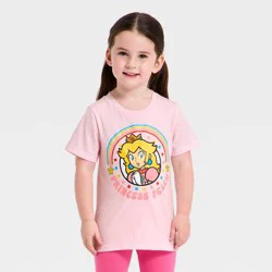 Toddler Girls' Nintendo Super Mario Princess Peach T-Shirt - Pink 3T