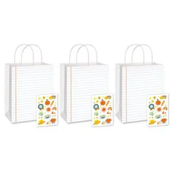 American Greetings 3ct Medium Teacher Appreciation Gift Bag with Stickers, Decorate Me 6"x7.87"