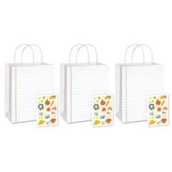 American Greetings 3ct Medium Teacher Appreciation Gift Bag with Stickers, Decorate Me 6"x7.87"