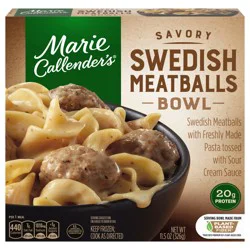 Marie Callender's Savory Swedish Meatballs Bowl, Single Serve Frozen Meal, 11.5 oz.