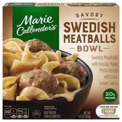 Marie Callender's Savory Swedish Meatballs Bowl, Single Serve Frozen Meal, 11.5 oz.