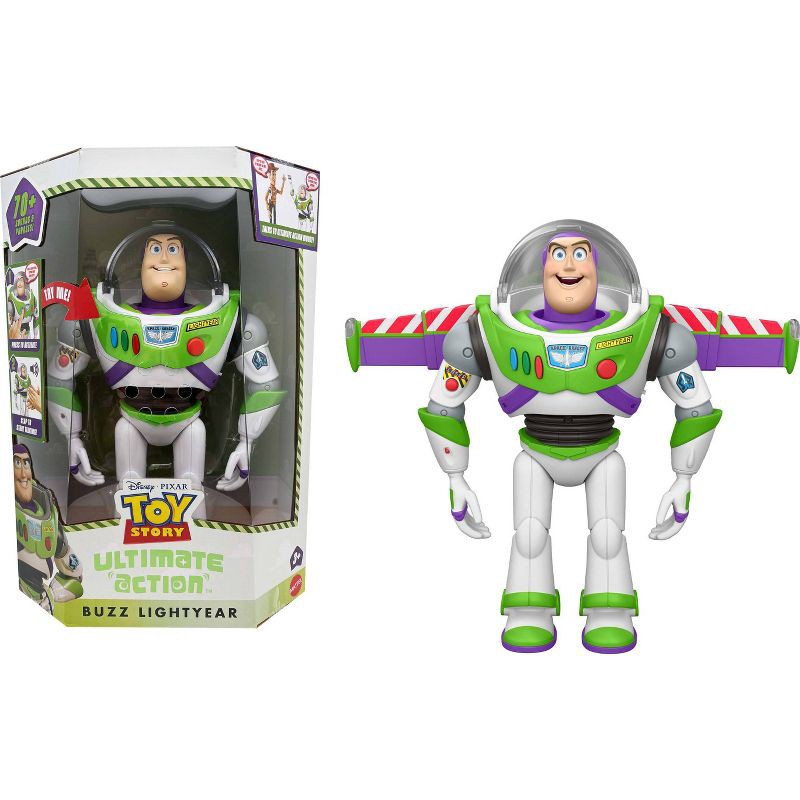 slide 1 of 6, Disney and Pixar Toy Story 5 Ultimate Action Buzz Lightyear Figure with Animated Mode 12", 1 ct