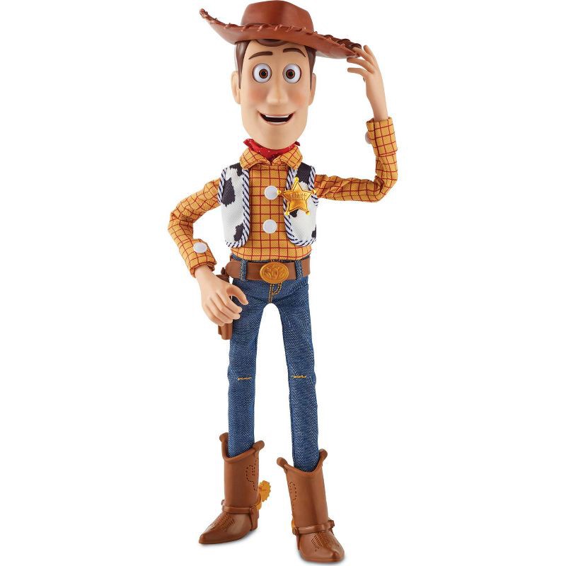 slide 1 of 6, Disney and Pixar Toy Story 5 Ultimate Action Woody Figure, Simple & Animated Mode, 16" Posable, 1 ct