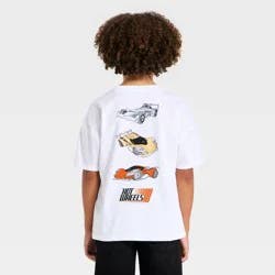 Mattel Boys' Hot Wheels Front and Back Graphic Short Sleeve T-Shirt - White M