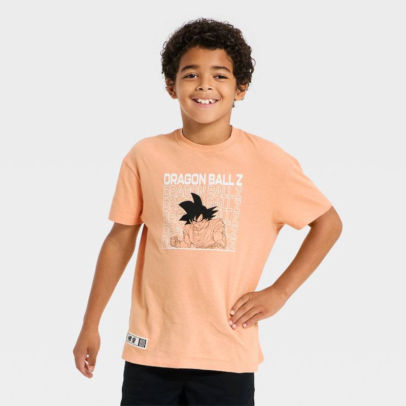slide 3 of 4, Dragon Ball Z Boys' Dragon Ball-Z Front and Back Graphic Short Sleeve T-Shirt - Orange M, 1 ct