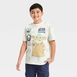 Star Wars Boys' The Mandalorian Grogu Washed Short Sleeve Graphic T-Shirt - Green M