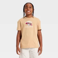 Boys' Tech Deck Front and Back Graphic Short Sleeve T-Shirt - Light Brown S