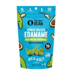 The Only Bean Crunchy Roasted Edamame Bean Snack Healthy High Protein Sea Salt - 4oz