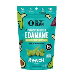 The Only Bean Crunchy Roasted Edamame Bean Snack High Protein Ranch - 4oz