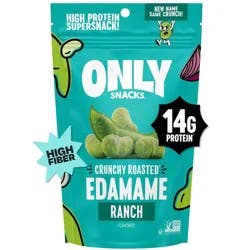 The Only Bean Crunchy Roasted Edamame Bean Snack High Protein Ranch - 4oz