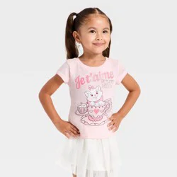 Toddler Girls' Disney Marie Sweet Shop Short Sleeve Graphic T-Shirt - Light Pink 2T
