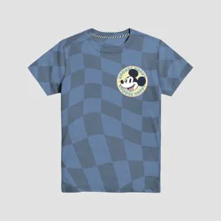 Toddler Boys' Disney Mickey Mouse Choose Happy Short Sleeve Graphic T-Shirt - Gray/Blue 4T