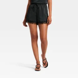 Women's Lace Pull-On Shorts - A New Day™ Black M