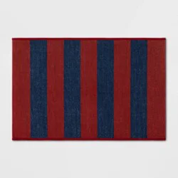 2'x3' Rugby Striped Dorm Scatter Accent Rug Red/Blue - Room Essentials™
