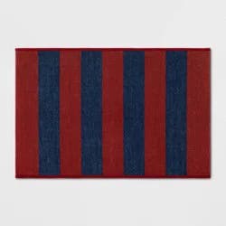 2'x3' Rugby Striped Dorm Scatter Accent Rug Red/Blue - Room Essentials™
