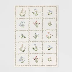 5'x7' Floral Grid Dorm Area Rug Pink - Threshold™