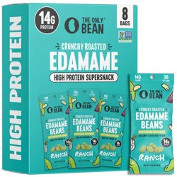 The Only Bean Crunchy Roasted Edamame Snacks Individually Wrapped High Protein Ranch - 8.4oz/8pk
