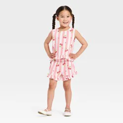 SmileyWorld Toddler Girls' 2pc Smiley World Gauze Tank & Shorts Set - Pink 2T