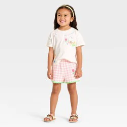 Toddler Girls' 2pc Miffy T-Shirt & Gingham Shorts Set - Pink 12M