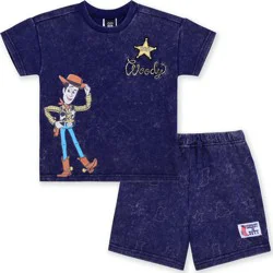 Toddler Boys' 2pc Disney Toy Story Woody T-Shirt & Shorts Set - Blue 12M