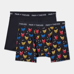 Pair of Thieves Men's Chickens 2pk Boxer Briefs - Black/Yellow/Red M