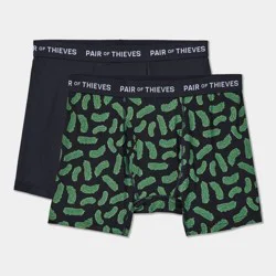 Pair of Thieves Men's Pickles 2pk Boxer Briefs - Black/Green S