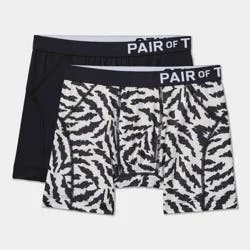 Pair of Thieves Men's Wht Zebra 2pk Sport Boxer Briefs - Black M
