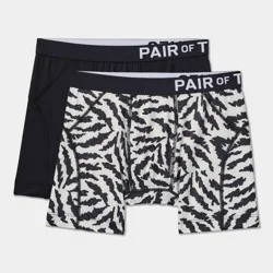 Pair of Thieves Men's Wht Zebra 2pk Sport Boxer Briefs - Black XL