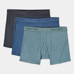 Pair of Thieves Men's Rayon Made From Bamboo 3pk Boxer Briefs - Blue Denim M