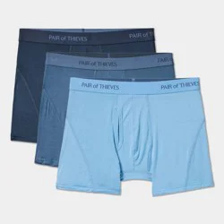Pair of Thieves Men's Rayon Made From Bamboo 3pk Boxer Briefs - Dark Navy L