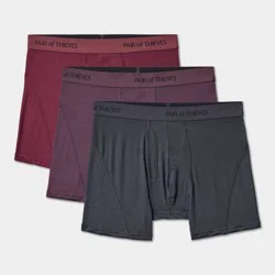 Pair of Thieves Men's Rayon Made From Bamboo 3pk Boxer Briefs - Wine L
