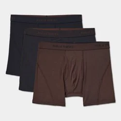 Pair of Thieves Men's Rayon Made From Bamboo 3pk Boxer Briefs - Brown L