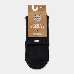 Pair of Thieves Men's Rayon Made From Bamboo Ankle Socks 3pk - Black 6-12