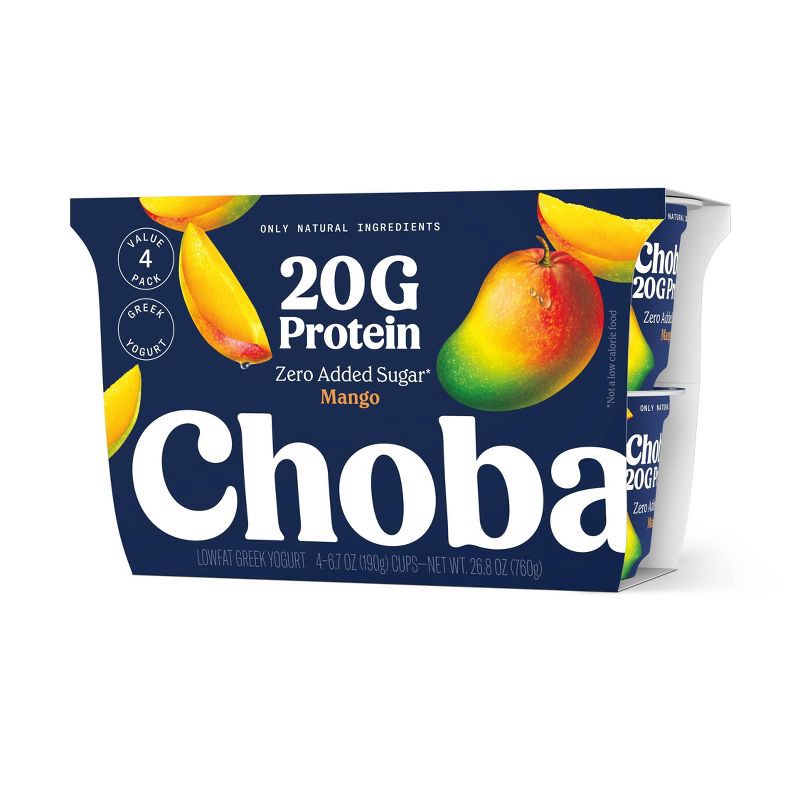 slide 2 of 2, Chobani Mango Greek Yogurt - 20g Protein 6.7oz/4ct, 20 gram, 6.7 oz, 4 ct