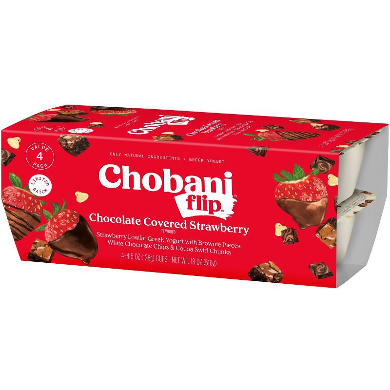 slide 6 of 7, Chobani Chocolate Covered Strawberry Greek Yogurt - 9g Protein 4.5oz/4ct, 9 gram, 4.5 oz, 4 ct