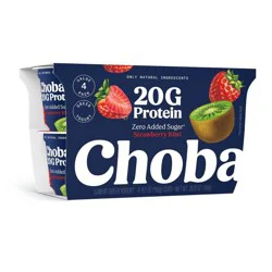 Chobani Strawberry Kiwi Greek Yogurt - 20g Protein 6.7oz/4ct