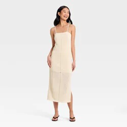 Women's Midi Tape Yarn Sweater Dress - A New Day™ Cream XS