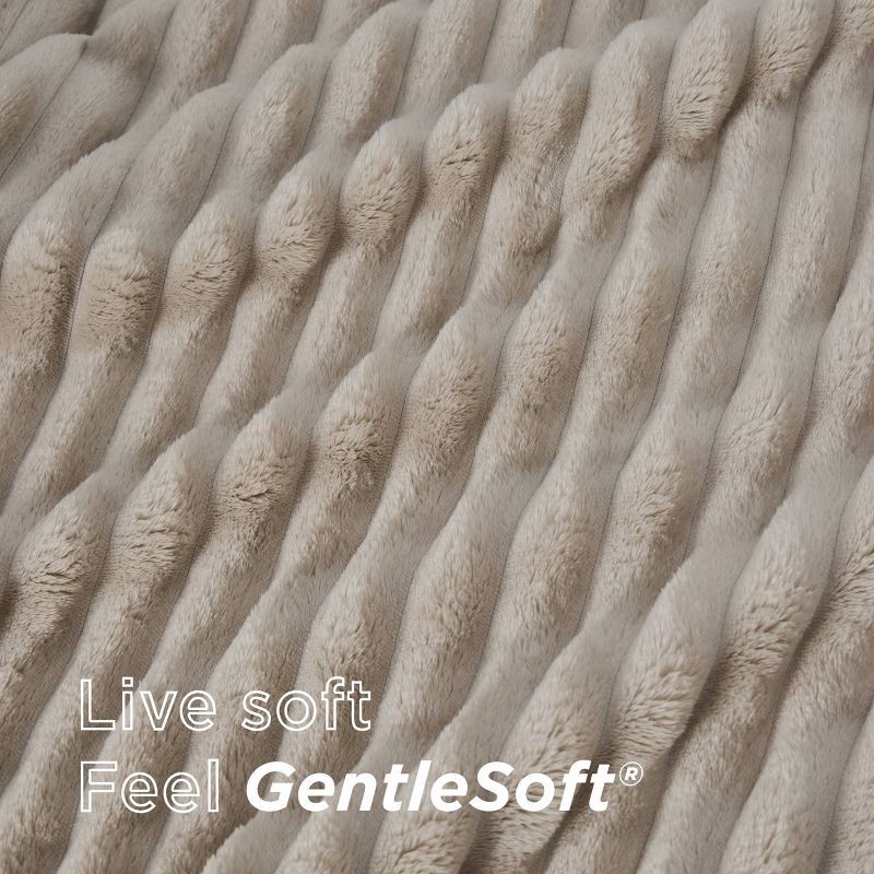 slide 3 of 6, Bedsure Full/Queen Plush Blanket Linen Beige, 1 ct