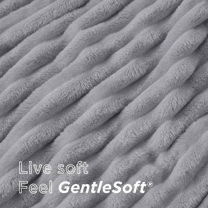 slide 3 of 6, Bedsure Full/Queen Plush Blanket Light Gray, 1 ct