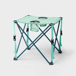 2pc Quad Side Steel Rectangle Portable Picnic Table Green - All In Motion™