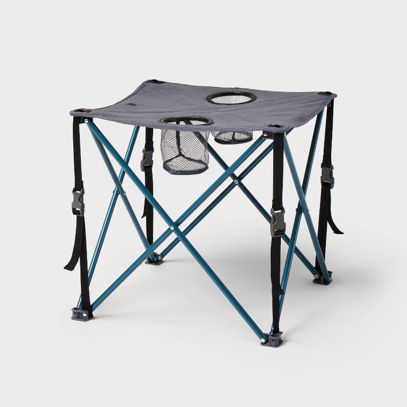 slide 1 of 1, 2pc Quad Side Steel Rectangle Portable Picnic Table Dark Gray - All In Motion™, 2 ct