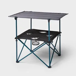 4pc Two-Tier Quad Steel Rectangle Portable Picnic Table Dark Gray - All In Motion™